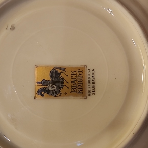 Vintage Black Knight Selb BAVARIAdouble handle teacup and plate set of 4 - Picture 7 of 7